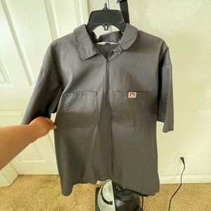 Grey Ben Davis zip up short sleeve shirt